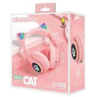 Fone De Ouvido Headset Orelha Gatinho Cat Bluetooth Led Rosa - 3