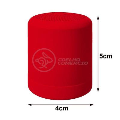 Mini Caixa De Som Wireless Speaker Potente BT Vermelho