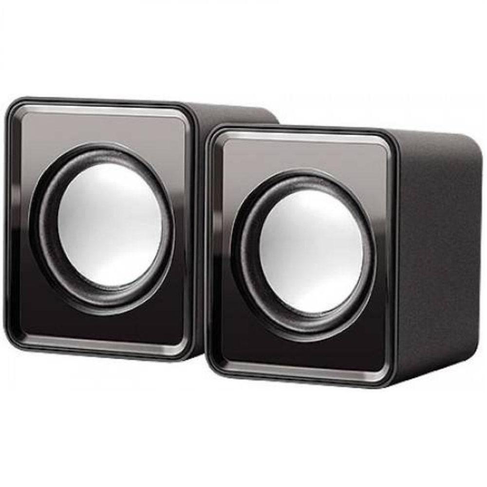 Mini Caixa De Som Para Pc Notebook Mp4 Compacta Usb P2 - Preto - 1