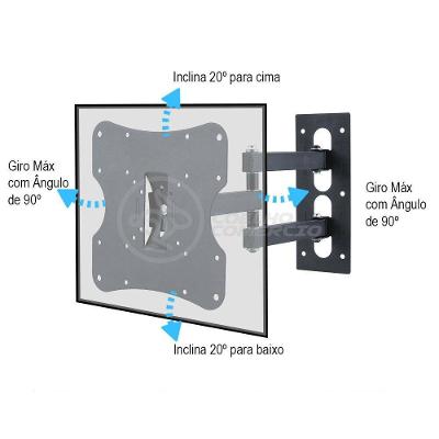 Suporte De Tv Articulado Para Painel E Parede De 14" à 42"