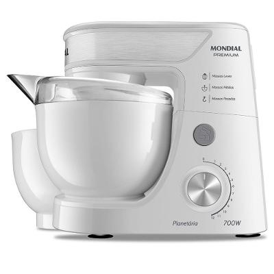 Batedeira Planetária Mondial BP-01P-W 4,5L 700W 12 Velocidades Branco 110V