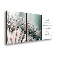 Kit 3 Quadros Decorativos Dente De Leão Frase Família 40x60cm - 1