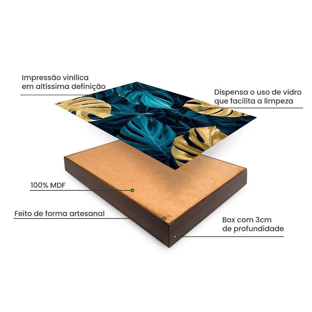 Kit 2 Quadros Decorativos Folhagem Home Sweet Home Blue 50x70cm - 5