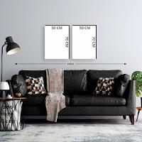 Kit 2 Quadros Decorativos Folhagem Home Sweet Home Blue 50x70cm - 2