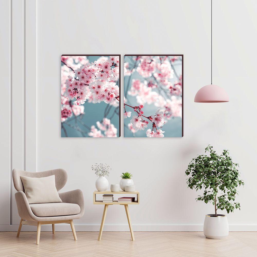 Kit 2 Quadros Decorativos Cerejeira 50x70cm - 1