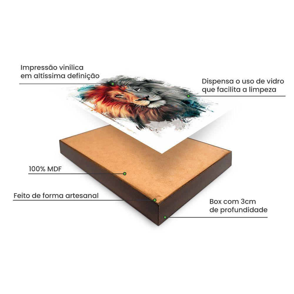 Kit 2 Quadros Decorativos Leão Pincelado Com Frase 50x70cm - 4
