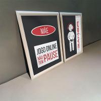 Kit 2 Quadros Decorativos Mãe Jogo Oline Não Tem Pausa 34x44cm - 2