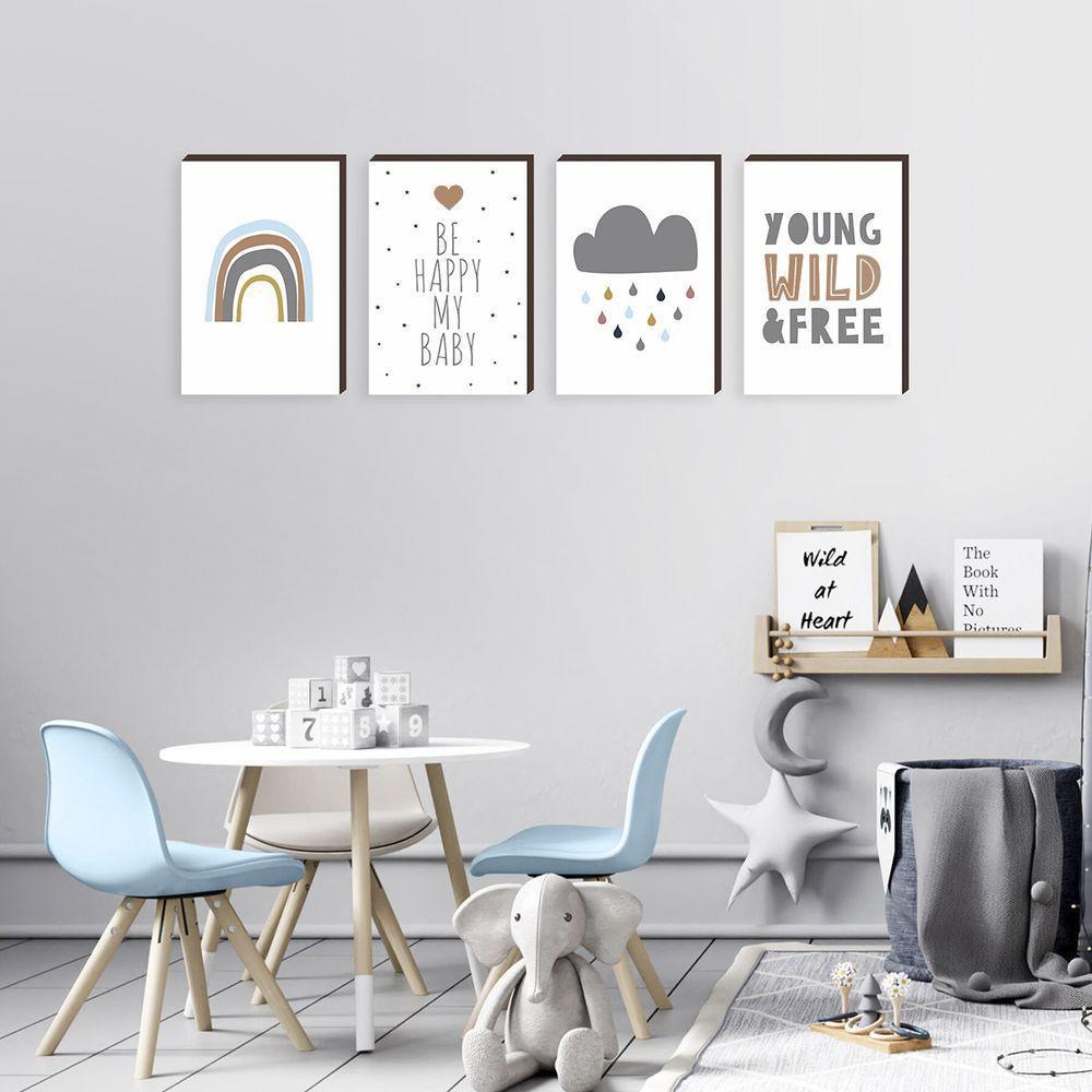 Kit 4 Quadros Decorativos Quarto De Bebê 30x40cm - 3