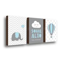 Kit 3 Quadros Decorativos Sonhe Alto Menino 30x40cm - 1