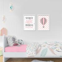 Kit 2 Quadros Decorativos Balão Sonhe Alto 34x44cm - 2