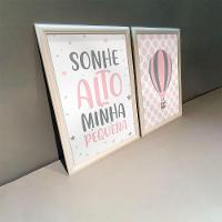 Kit 2 Quadros Decorativos Balão Sonhe Alto 34x44cm - 3