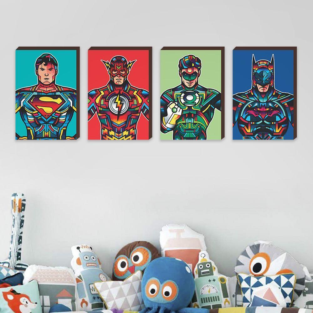 Kit 4 Quadros Decorativos Heróis Dc 20x30cm - 5