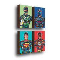 Kit 4 Quadros Decorativos Heróis Dc 20x30cm - 1