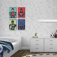 Kit 4 Quadros Decorativos Heróis Dc 20x30cm - 5