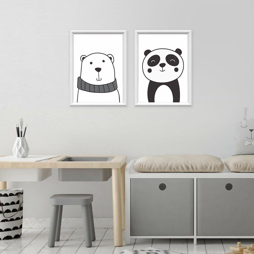 Kit 2 Quadros Decorativos Urso E Panda 34x44cm - 3