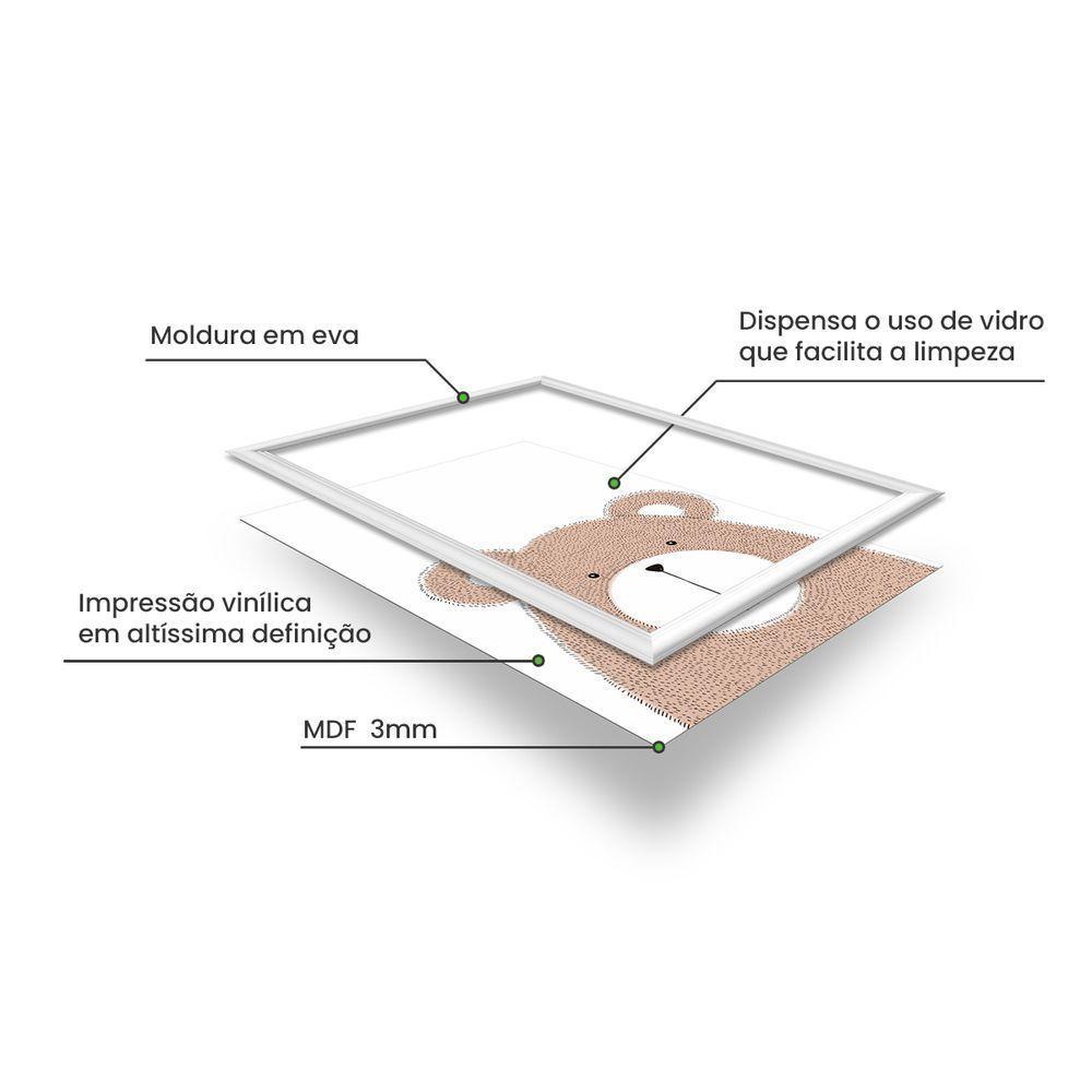 Kit 2 Quadros Decorativos Ursinho Be Brave 34x44cm - 4