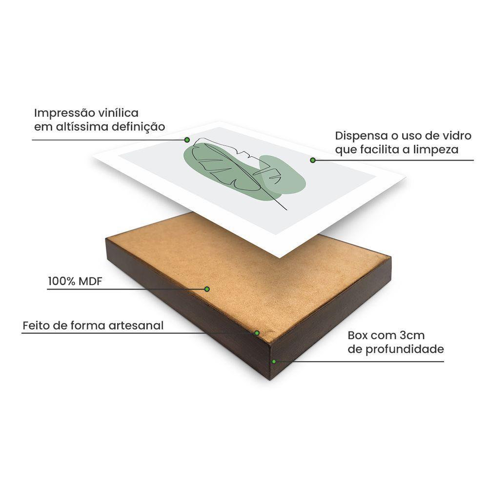 Kit 3 Quadros Decorativos Folhagem Abstrata 40x60cm - 2
