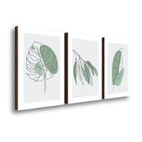 Kit 3 Quadros Decorativos Folhagem Abstrata 40x60cm - 1
