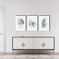 Kit 3 Quadros Decorativos Folhagem Abstrata 40x60cm - 4