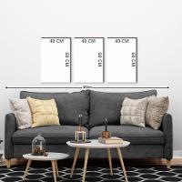 Kit 3 Quadros Decorativos Folhagem Home Ouro 40x60cm - 5