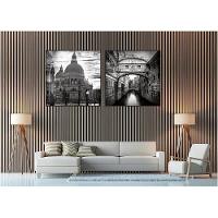 Kit Com 2 Quadros Decorativos Cidades Com Moldura Para Sala Quarto Escritório 82x82 Cidades 002 - 6