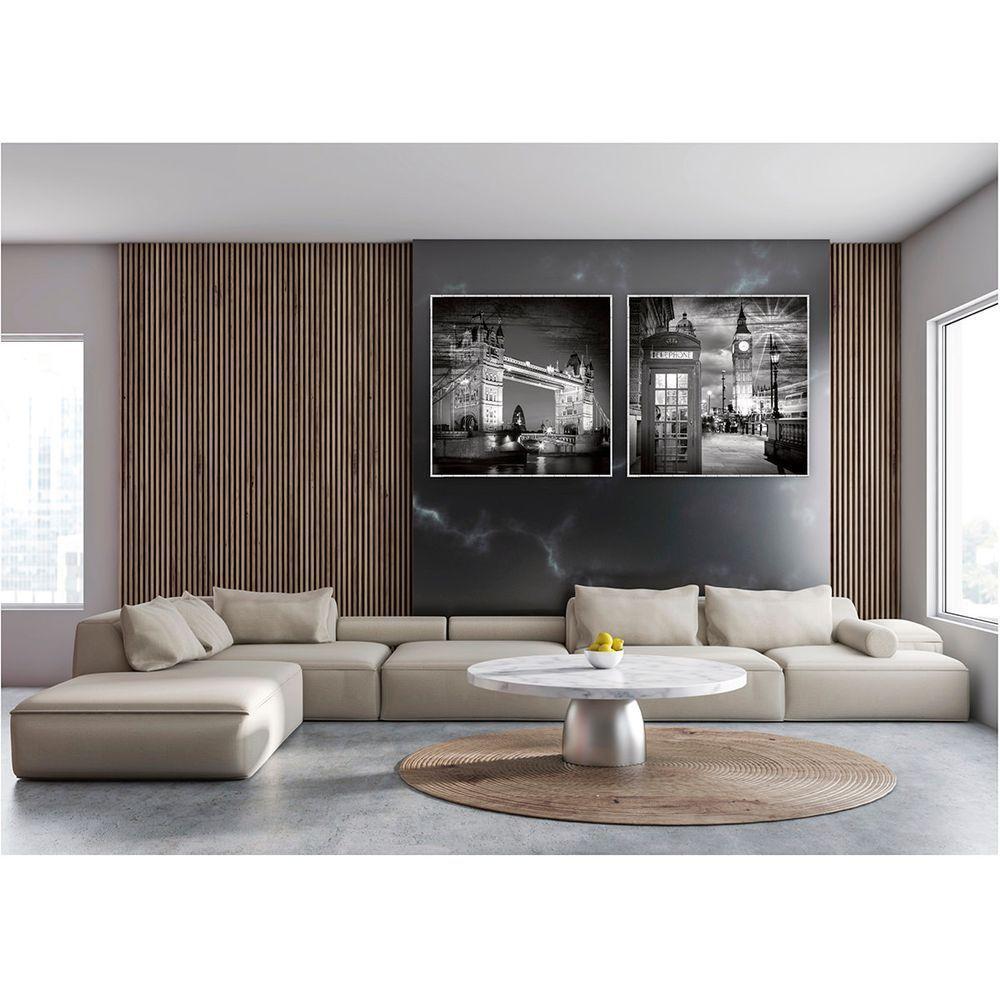 Kit Com 2 Quadros Decorativos Cidades Com Moldura Para Sala Quarto Escritório 62x62 Cidades 003 - 3