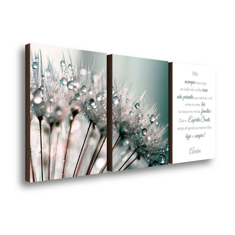 Kit 3 Quadros Decorativos Dente De Leão Com Frase 40x60cm - 1