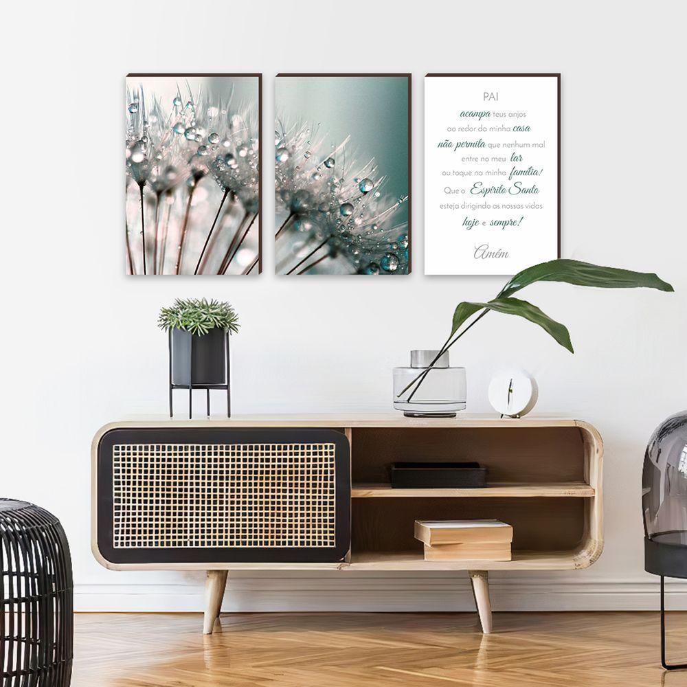 Kit 3 Quadros Decorativos Dente De Leão Com Frase 40x60cm - 4