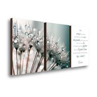 Kit 3 Quadros Decorativos Dente De Leão Com Frase 40x60cm - 1