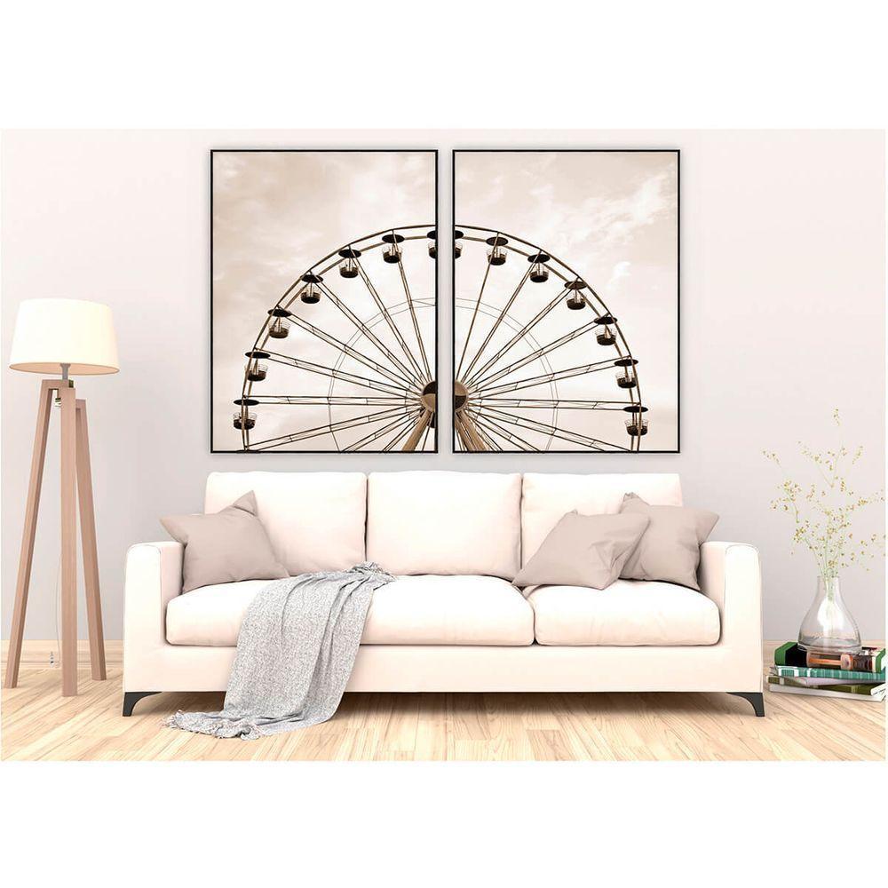 Kit Com 2 Quadros Decorativos Cidades Com Moldura Para Sala Quarto Escritório 92x122 Cidades 009 - 4