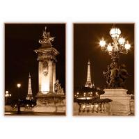 Kit Com 2 Quadros Decorativos Cidades Com Moldura Para Sala Quarto Escritório 82x122 Cidades 008 - 1