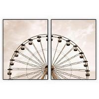 Kit Com 2 Quadros Decorativos Cidades Com Moldura Para Sala Quarto Escritório 62x82 Cidades 009 - 6