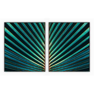 Kit Com 2 Quadros Decorativos Florais Com Moldura Para Sala Quarto Escritório 102x122 Floral 021