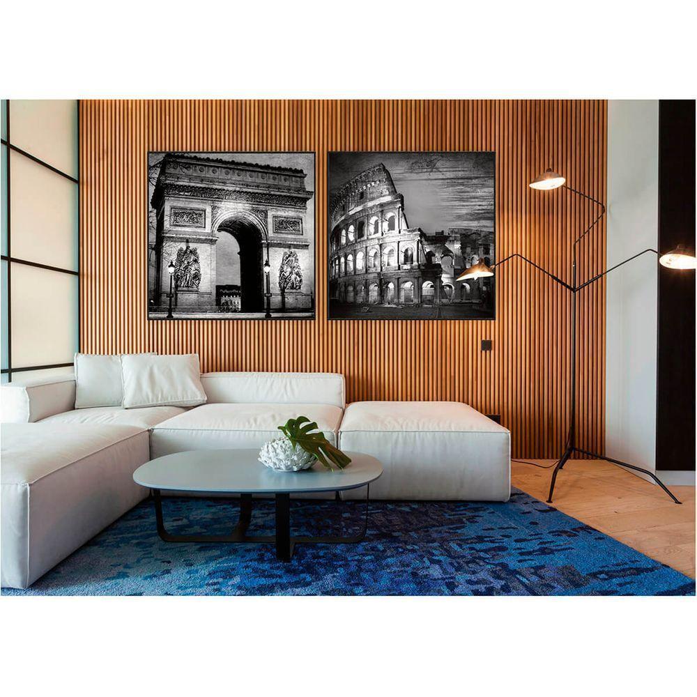 Kit Com 2 Quadros Decorativos Cidades Com Moldura Para Sala Quarto Escritório 92x92 Cidades 004 - 5