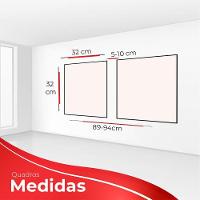 Kit Com 2 Quadros Decorativos Abstratos Com Moldura Para Sala Quarto Escritório 32x32 Abstrato 015 - 3