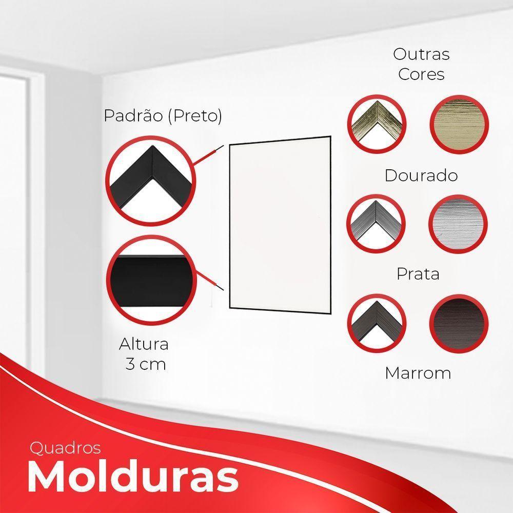 Kit Com 3 Quadros Decorativos Abstratos Com Moldura Para Sala Quarto Escritório 52x72 Abstrato 003 - 7