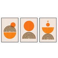 Kit Com 3 Quadros Decorativos Abstratos Com Moldura Para Sala Quarto Escritório 52x72 Abstrato 017 - 1