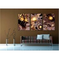 Kit Com 3 Quadros Decorativos Abstratos Com Moldura Para Sala Quarto Escritório 67x92 Abstrato 013 - 3