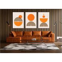 Kit Com 3 Quadros Decorativos Abstratos Com Moldura Para Sala Quarto Escritório 67x922 Abstrato 017