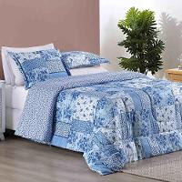 Edredom Ayla Casal Queen Tecido Dupla Face Microfibra 03 Peças - Azul Serene - 3