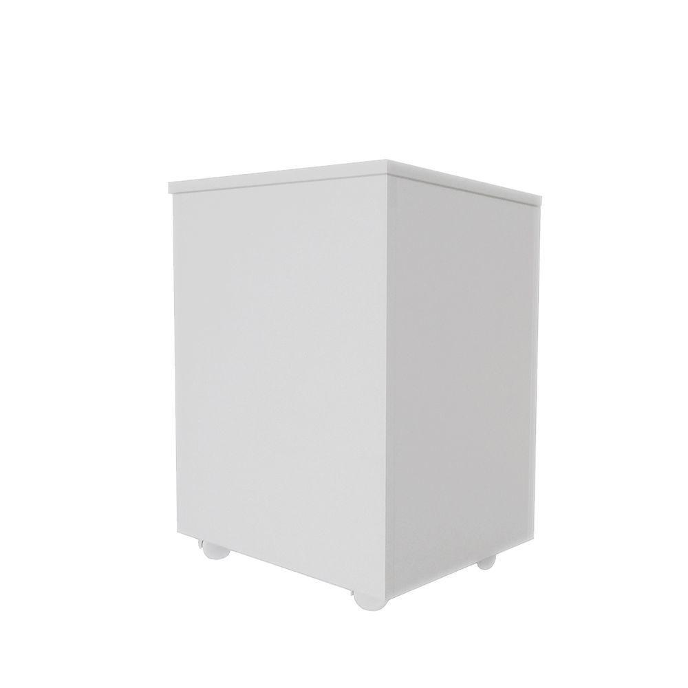 Cesto De Roupas Baú Roupeiro Tulha Com Rodízios Branco - 3