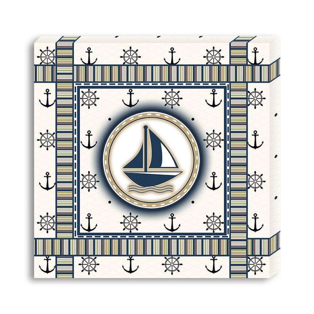 Conjunto Kit Com 3 Quadros Náuticos Decorativos Linha Náutica Marinheiro Mar 3 - 6