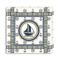 Conjunto Kit Com 3 Quadros Náuticos Decorativos Linha Náutica Marinheiro Mar 3 - 6