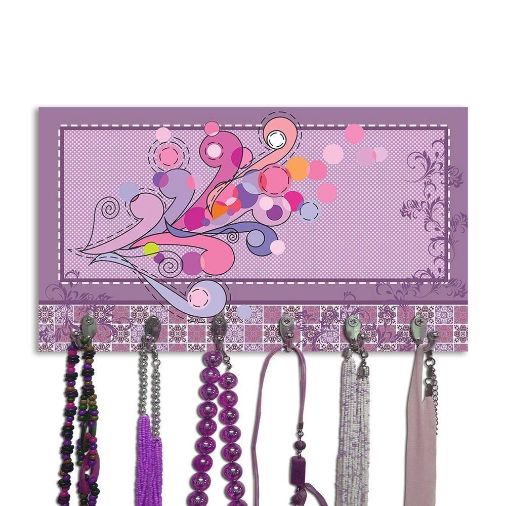 Cabideiro De Parede Porta Colar Chaves Cintos Arabescos - 3