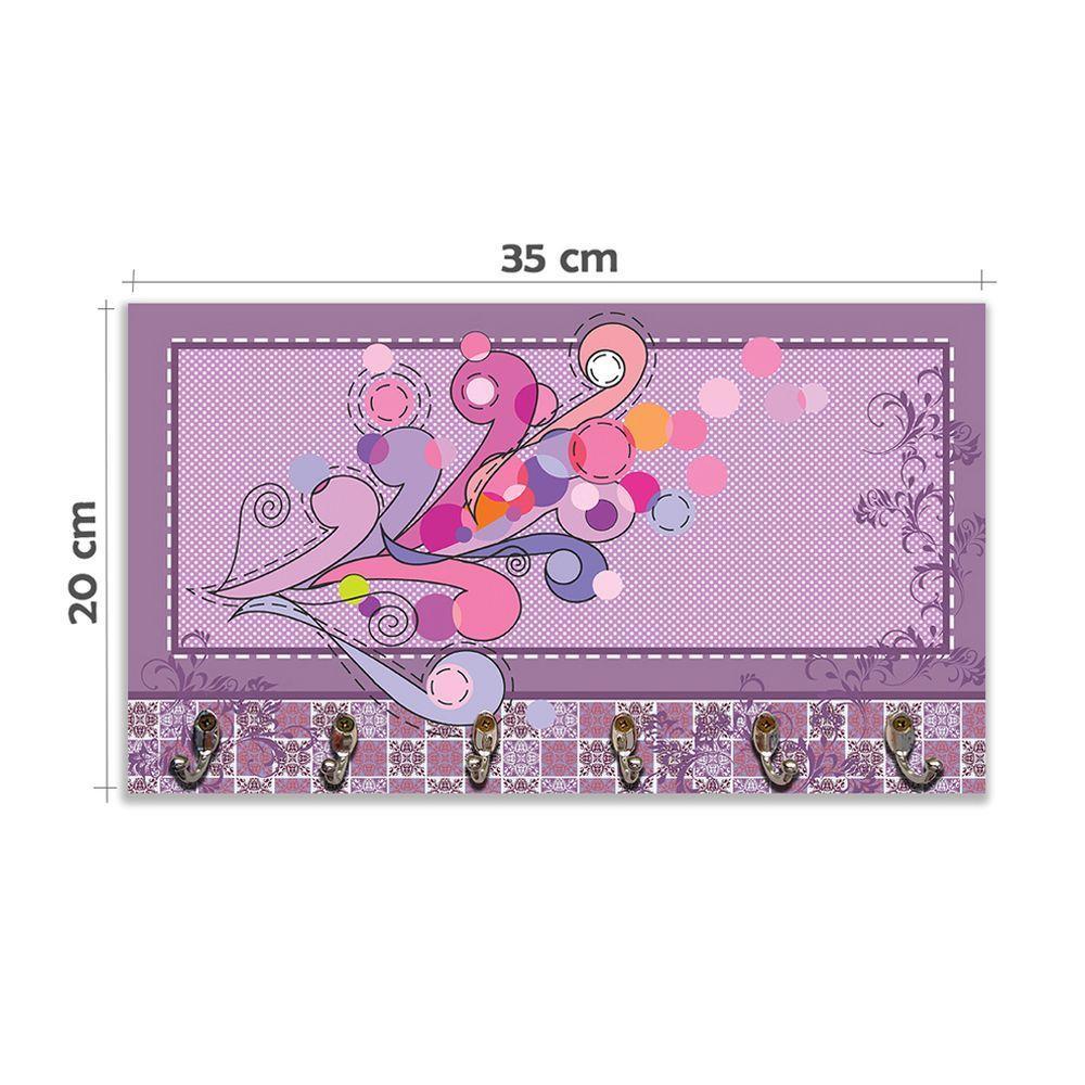 Cabideiro De Parede Porta Colar Chaves Cintos Arabescos - 5