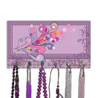 Cabideiro De Parede Porta Colar Chaves Cintos Arabescos - 3