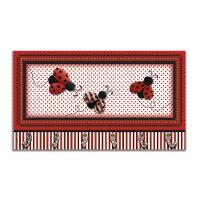 Cabideiro De Parede Porta Colar Chaves Cintos Toalhas Joaninha - 1