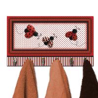 Cabideiro De Parede Porta Colar Chaves Cintos Toalhas Joaninha