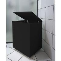 Cesto De Roupas Baú Roupeiro Tulha Com Rodízios Preto - 1