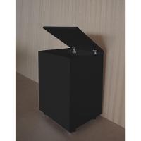 Cesto De Roupas Baú Roupeiro Tulha Com Rodízios Preto - 6